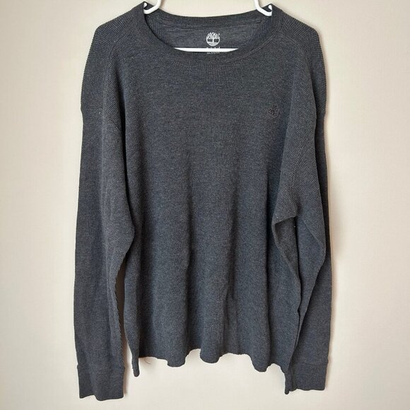 Timberland Men’s Grey Ribbed Crewneck Long Sleeve Sweatshirt Men’s Size XXL - Picture 1 of 4